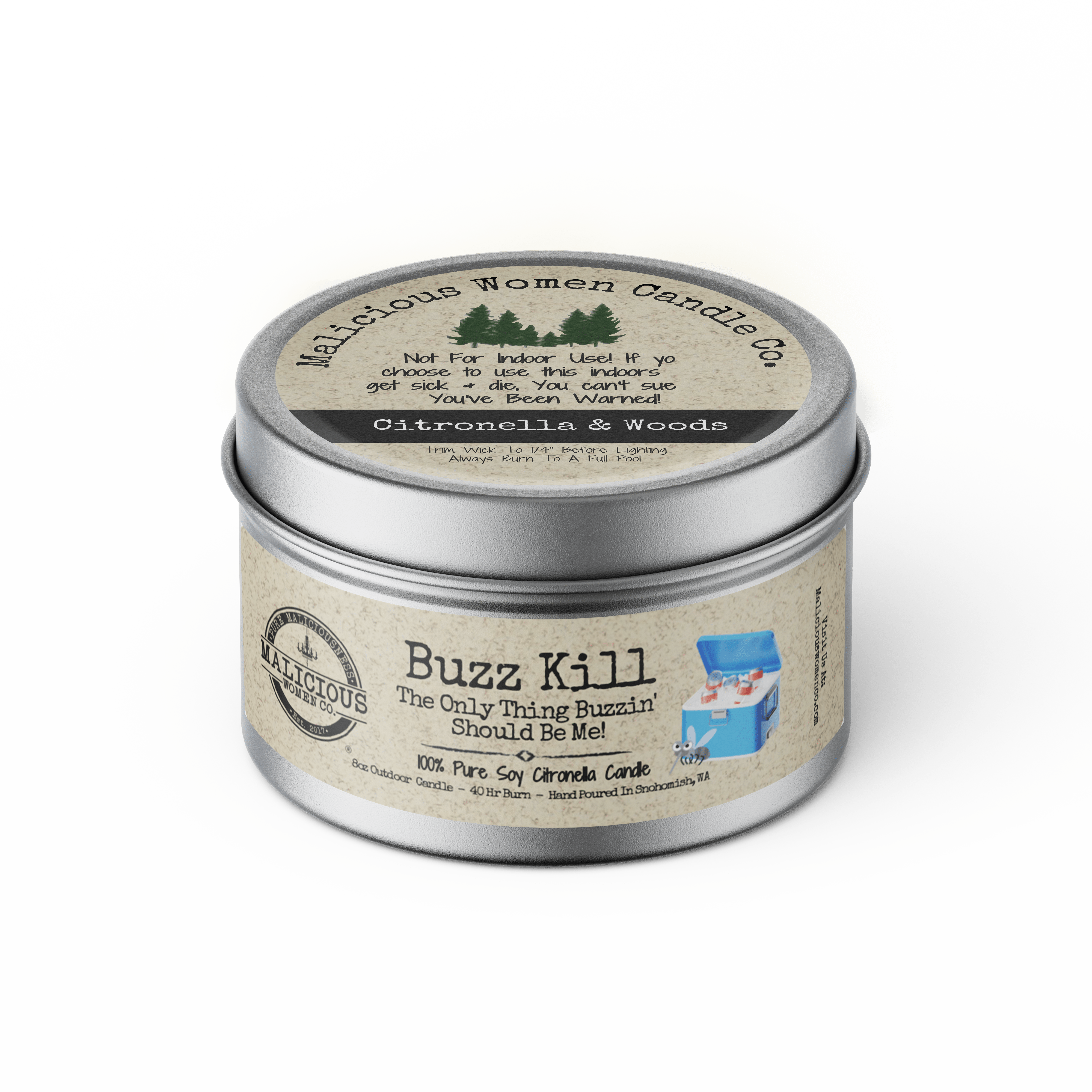 Buzz Kill Outdoor Citronella Candle - Select Your Scent - Malicious Women Co. - Summer Candle